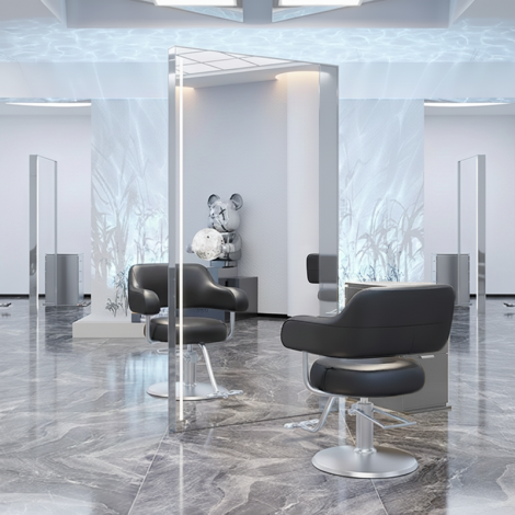 Konsole Friseursalon Barbershop Kosmetikspiegel LED Rahmen Aluminium 200x100 STD beidseitig