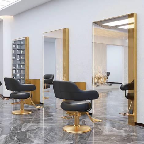 Konsole Friseursalon Barbershop Kosmetikspiegel LED Rahmen Aluminium 200x100 PRO